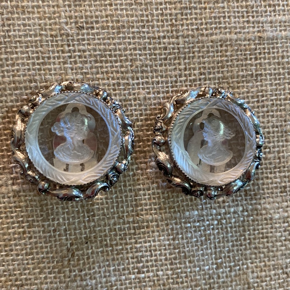Whitting & Davis Cameo Earrings